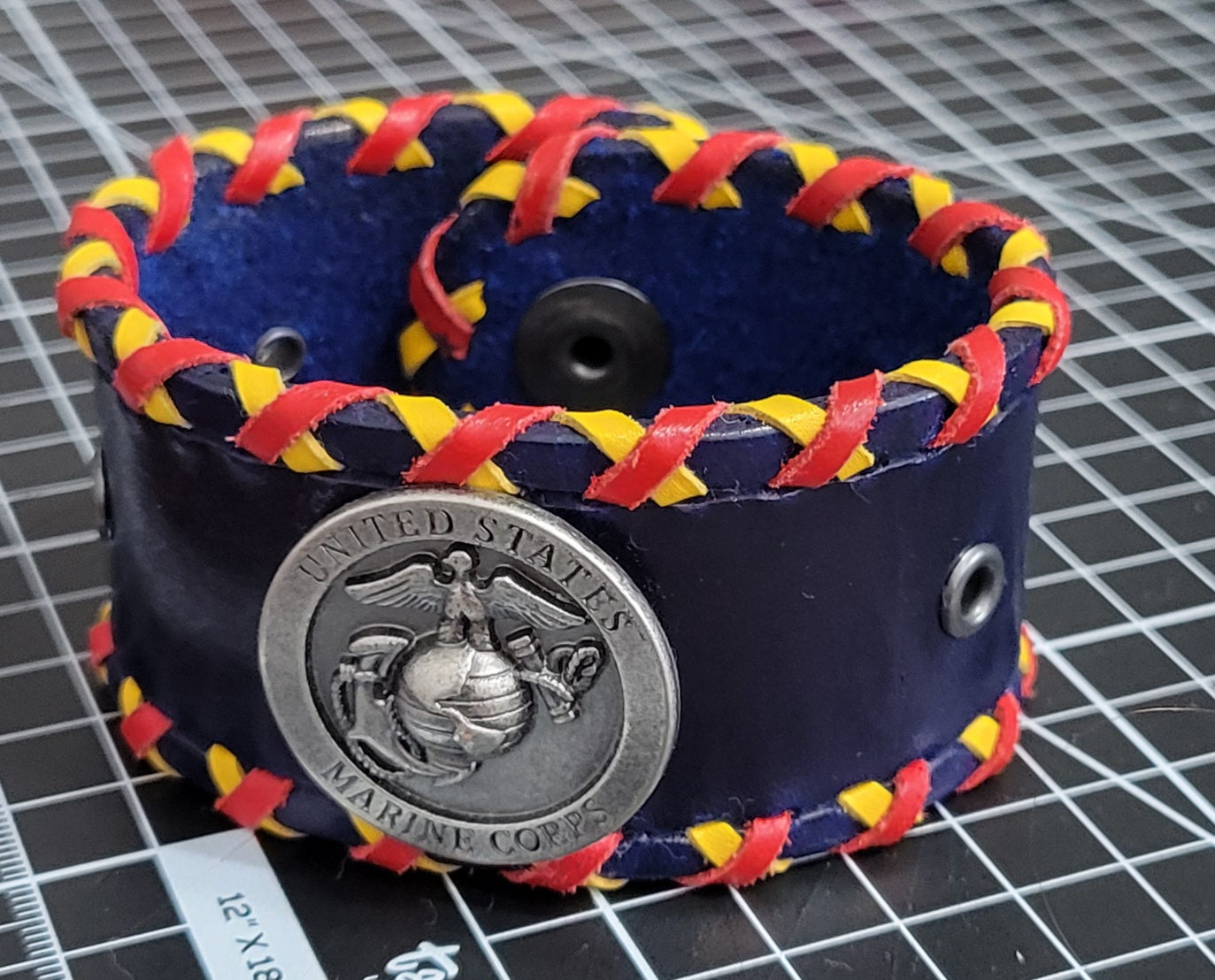 "Honored To Serve" Leather Wrist Cuff